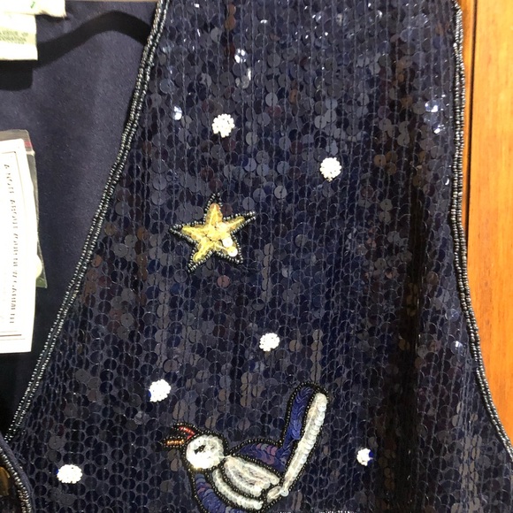 Quacker Factory Snowman SequinVest - Picture 3 of 14